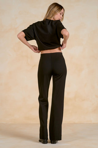 High-Waisted Front-Seam Flare Pants
