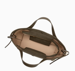 Jill Olive Suede Vegan Tote Bag