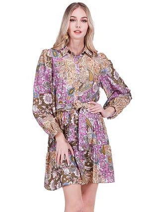 Ruffles Hem Shirt Dress