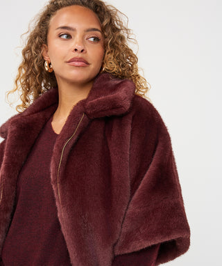 Poncho Coat Fake Fur